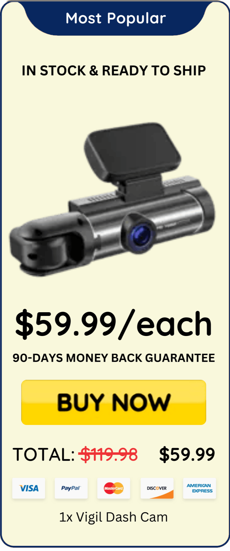Vital Dash Cam offer price 