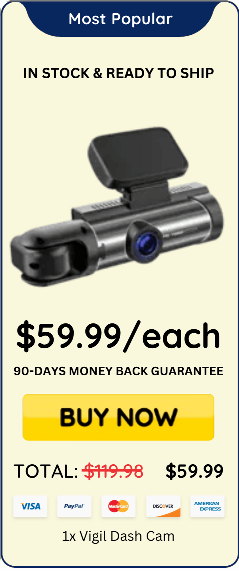 Vital Dash Cam offer price 