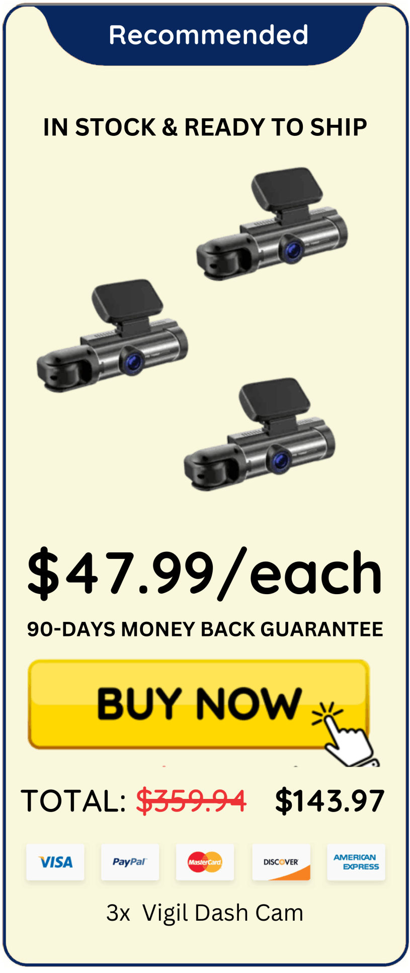 Vital Dash Cam offer price 